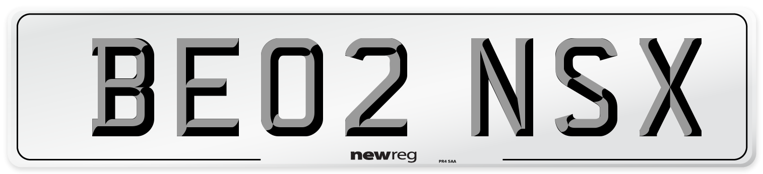 BE02 NSX Number Plate from New Reg